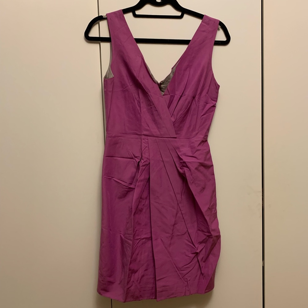 Banana Republic Purple Silk/Cotton V-Neck dress